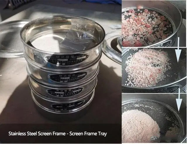 Material sieving chart